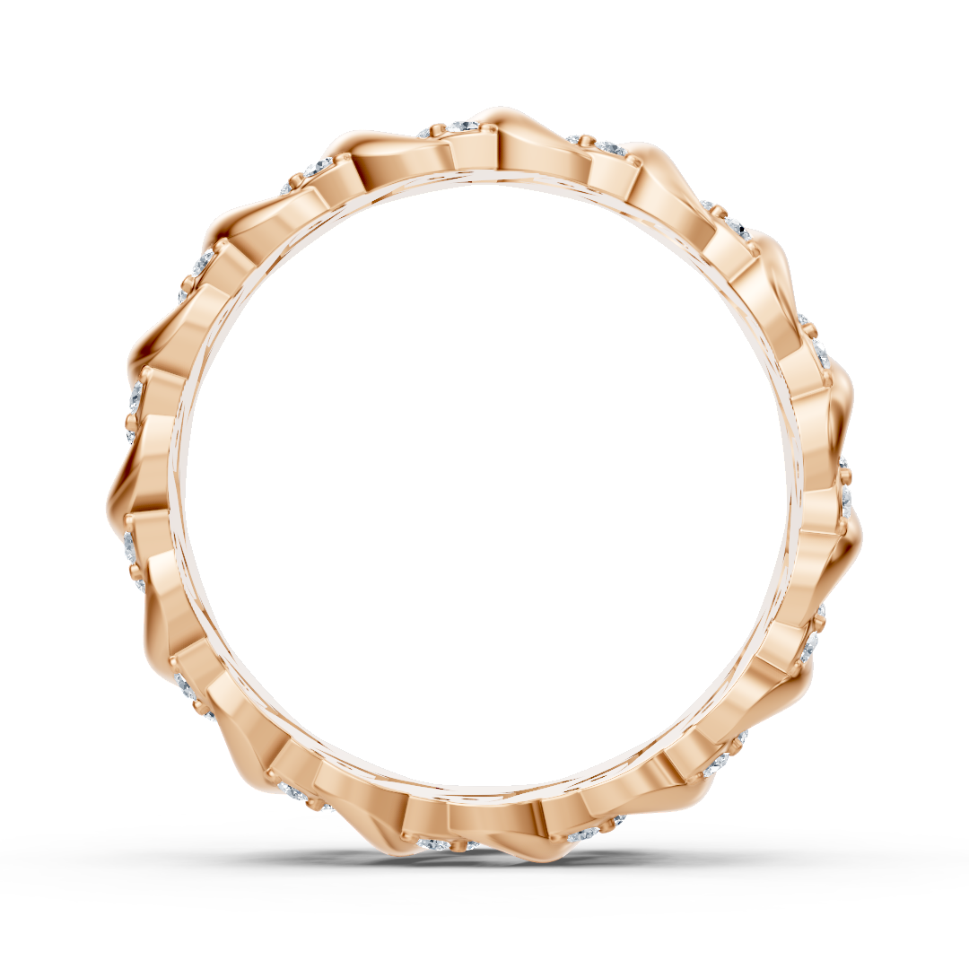 Zarter Roségold Ring mit Diamanten im Herzranken Design