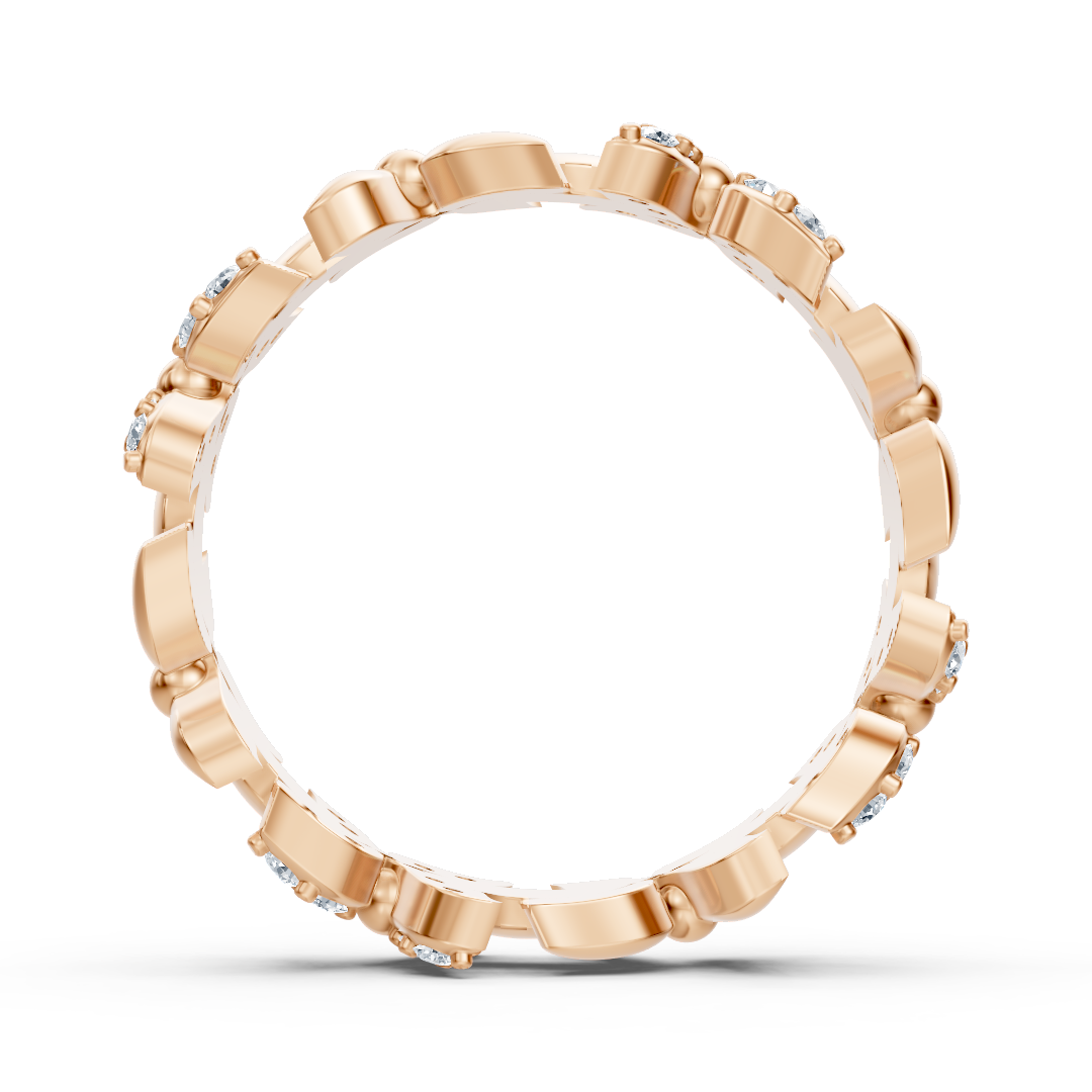 Sparkling rose gold ring with diamonds – butterfly design