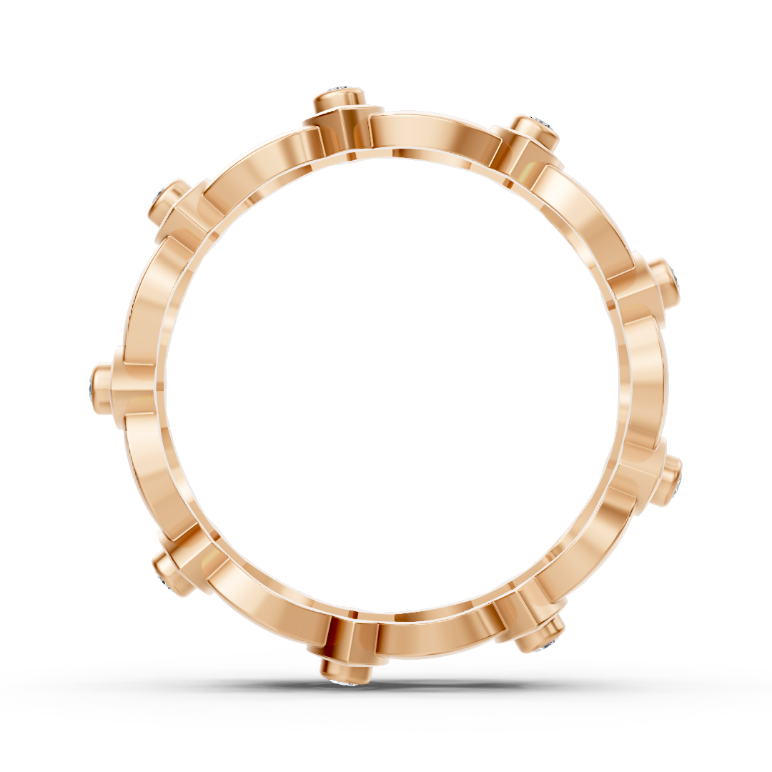 Zargenfassung Diamant Rund Roségold Ring