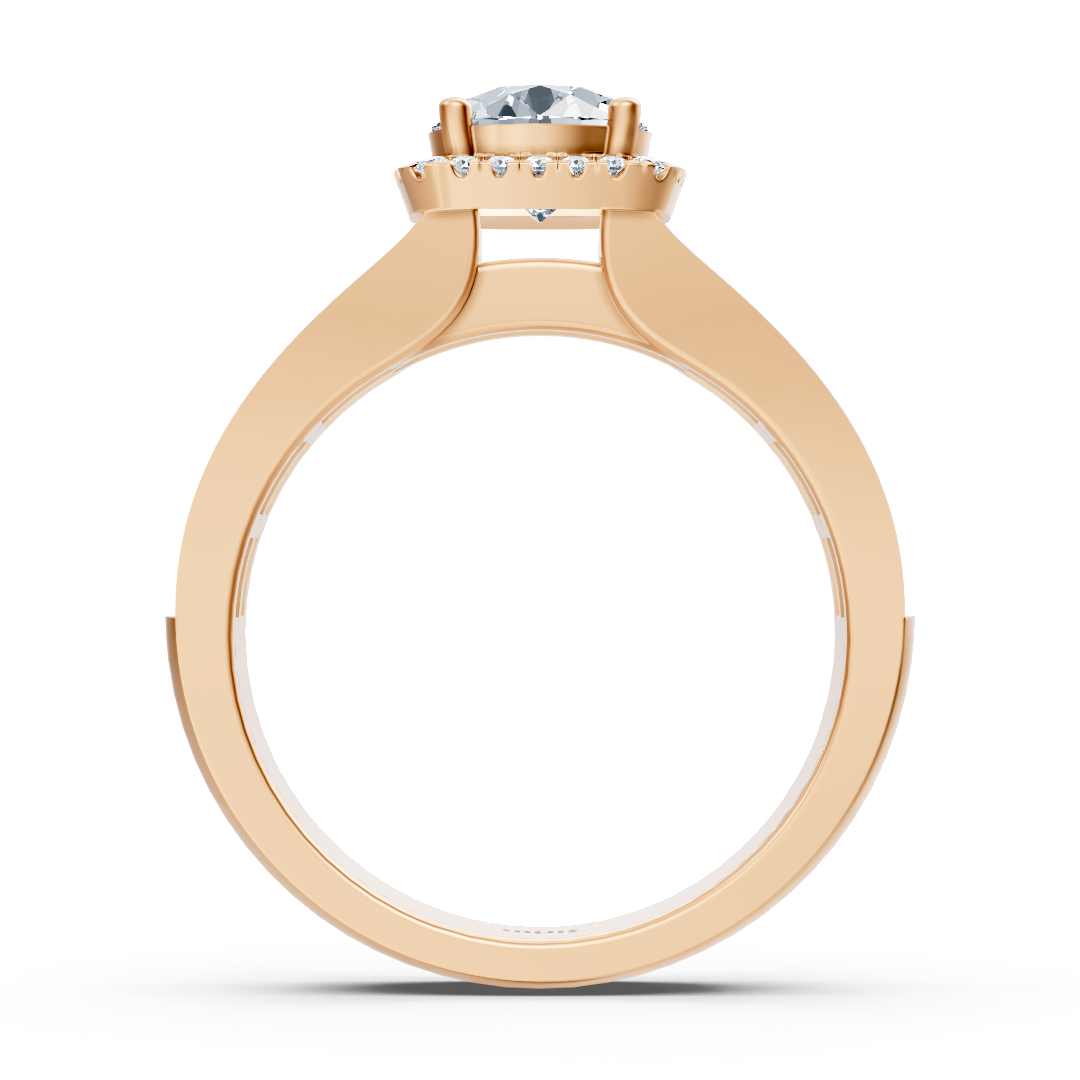 Extravaganter Diamant Verlobungsring mit Prinzess- und Brillantschliff aus 14 Karat Roségold