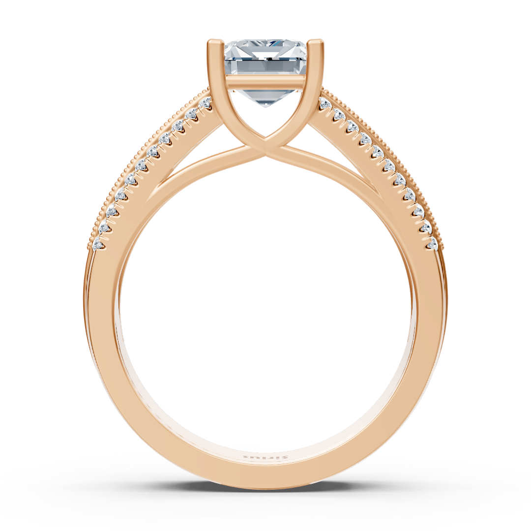Roségold Oktagon Topas Diamant Verlobungsring