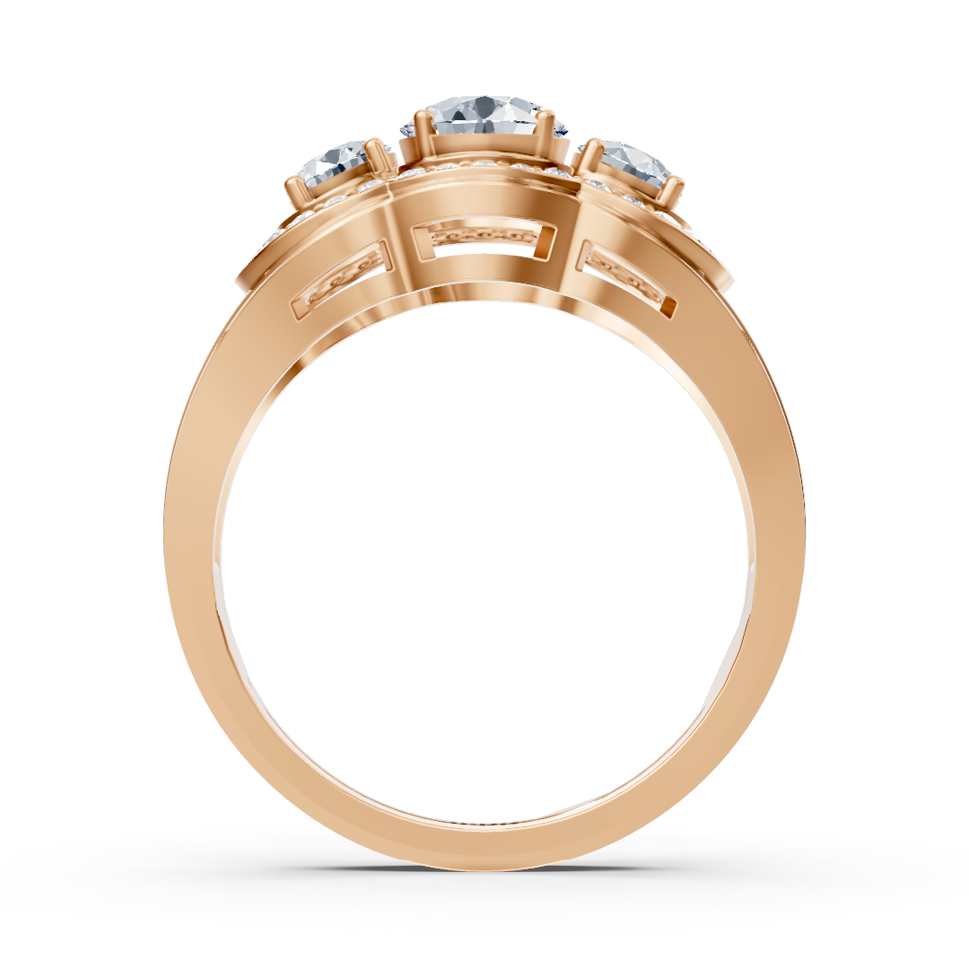 Diamond vintage engagement ring in rose gold