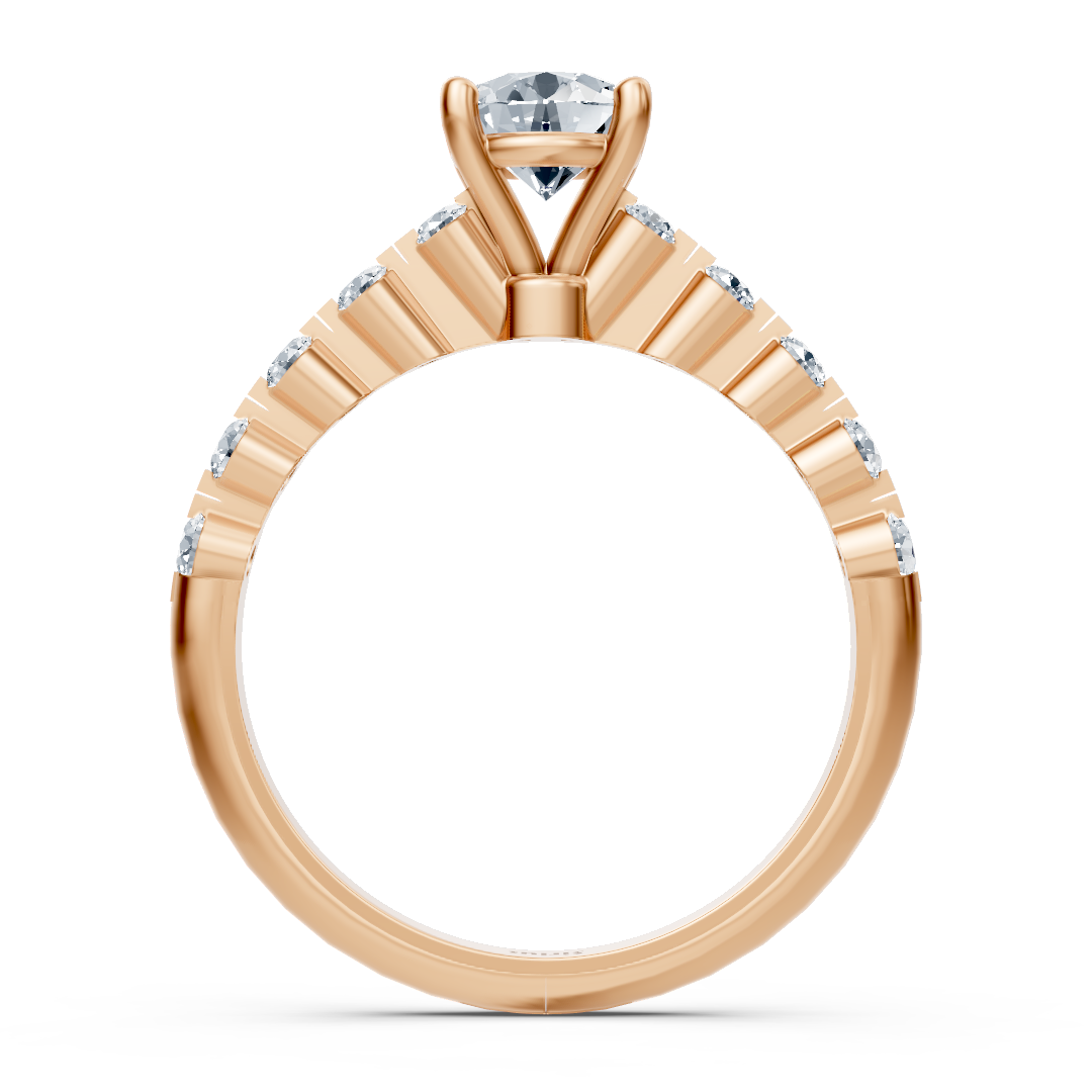 Halbe Eternity & Solitär Diamantring Roségold