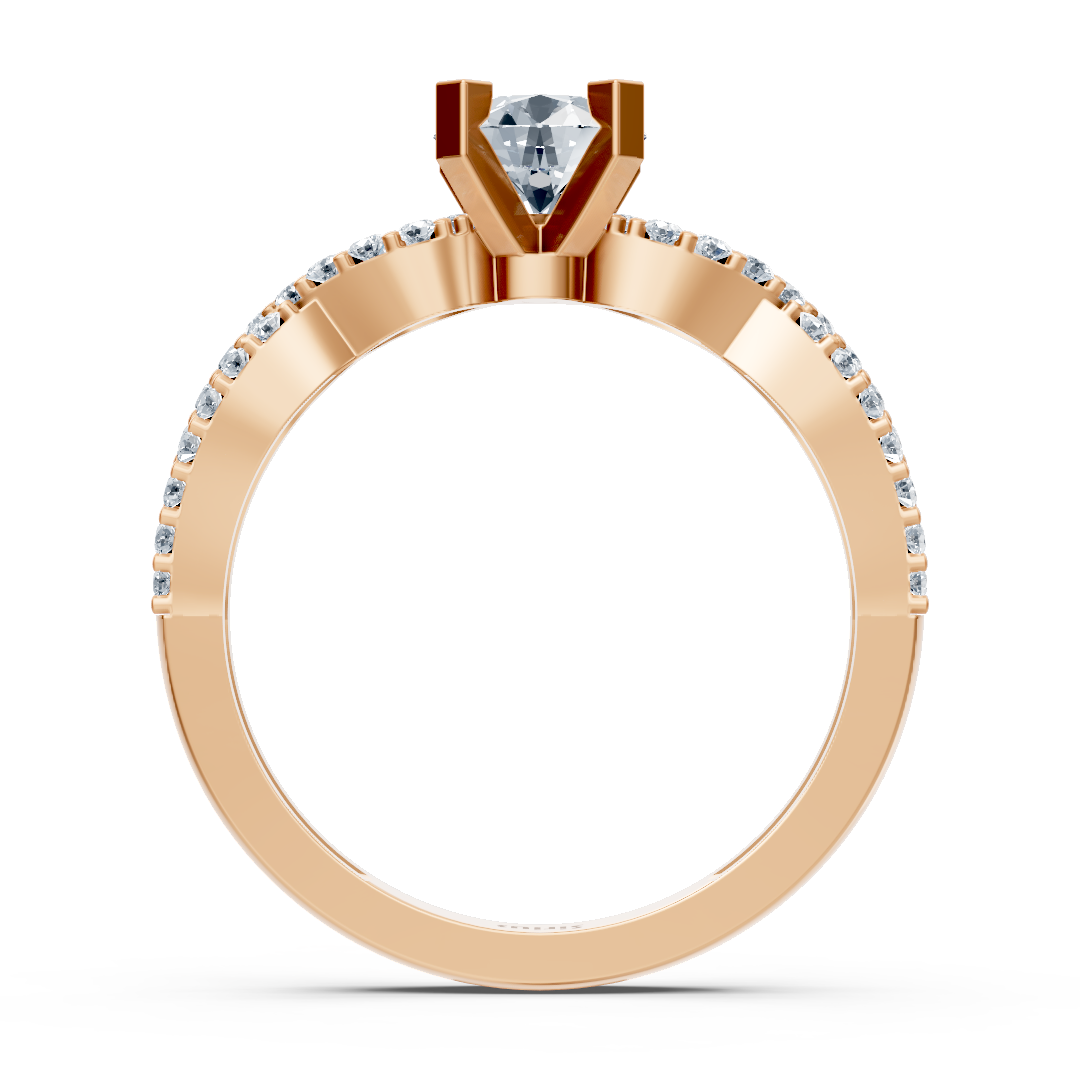 Twist Eternity & Solitaire Diamond Ring Rose Gold