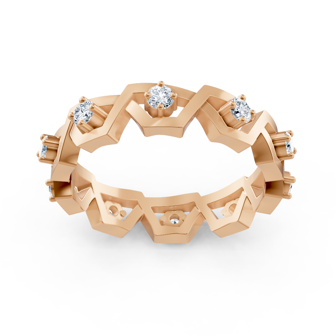 Exklusiver Diamantring aus 14K Rosegold – Prong-Fassung, 0,35 Karat
