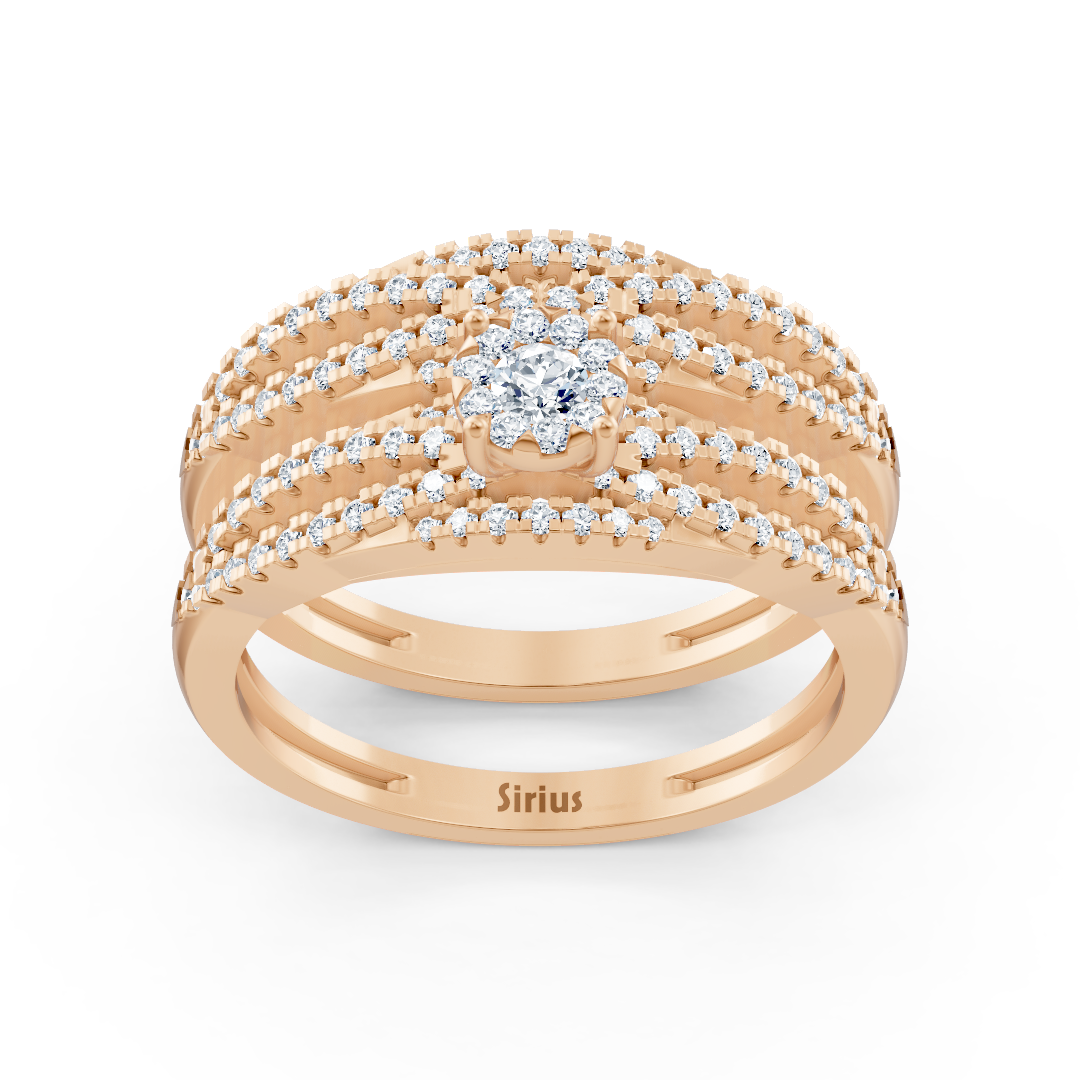 Diamond bridal ring set rose gold