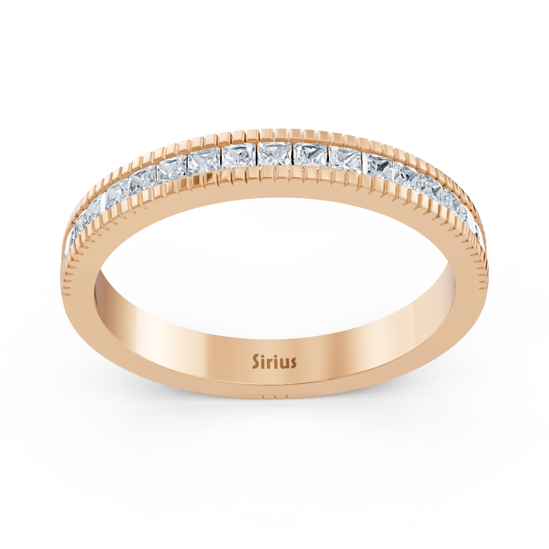 14 Karat Rosegold Prinzessschliff Diamant Verlobungsring