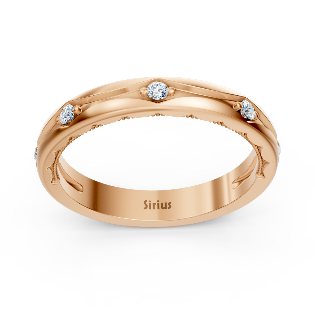 Bague empilable en or rose avec diamant de 0,09 carat