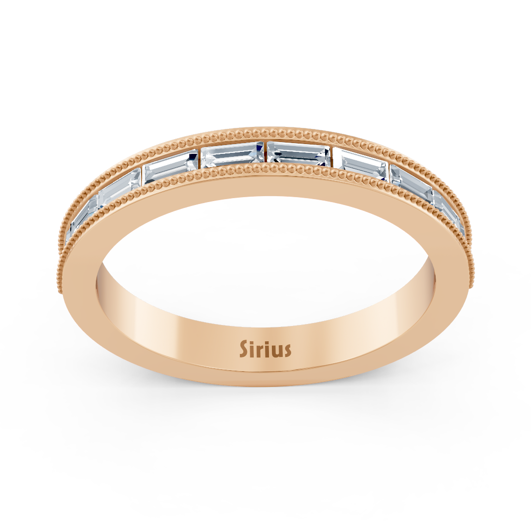 Birgie Roségold Diamantring mit Baguette-Schliff – 0,50 ct