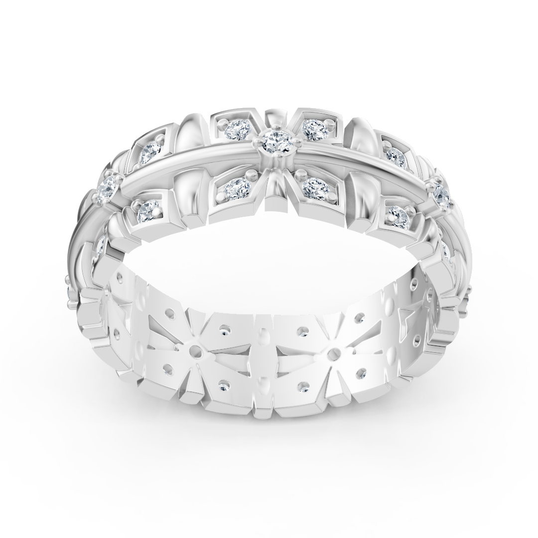 Bague en or blanc 14 carats avec diamants - une élégance intemporelle au quotidien