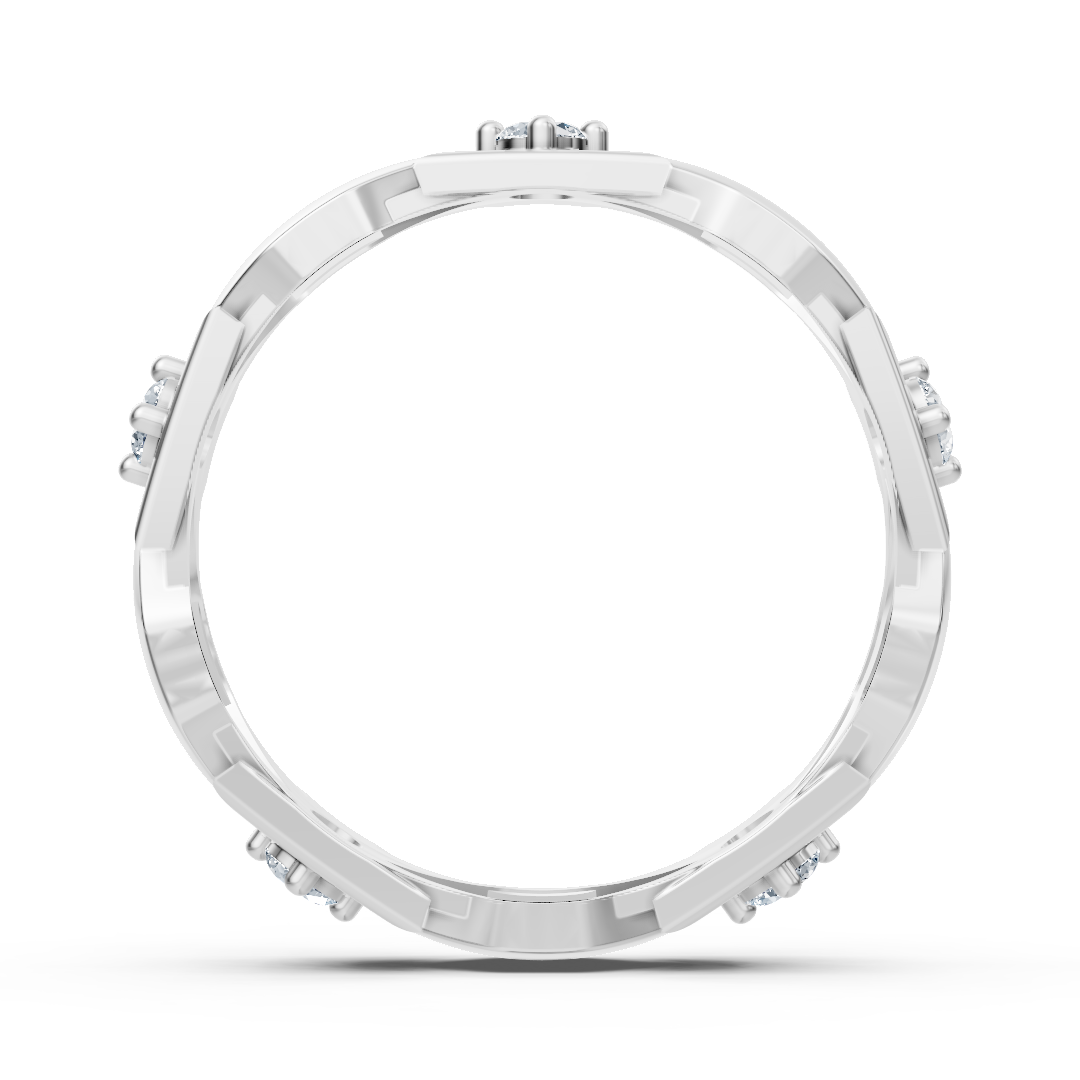 Exklusive Weißgold-Diamantring mit modernem Design