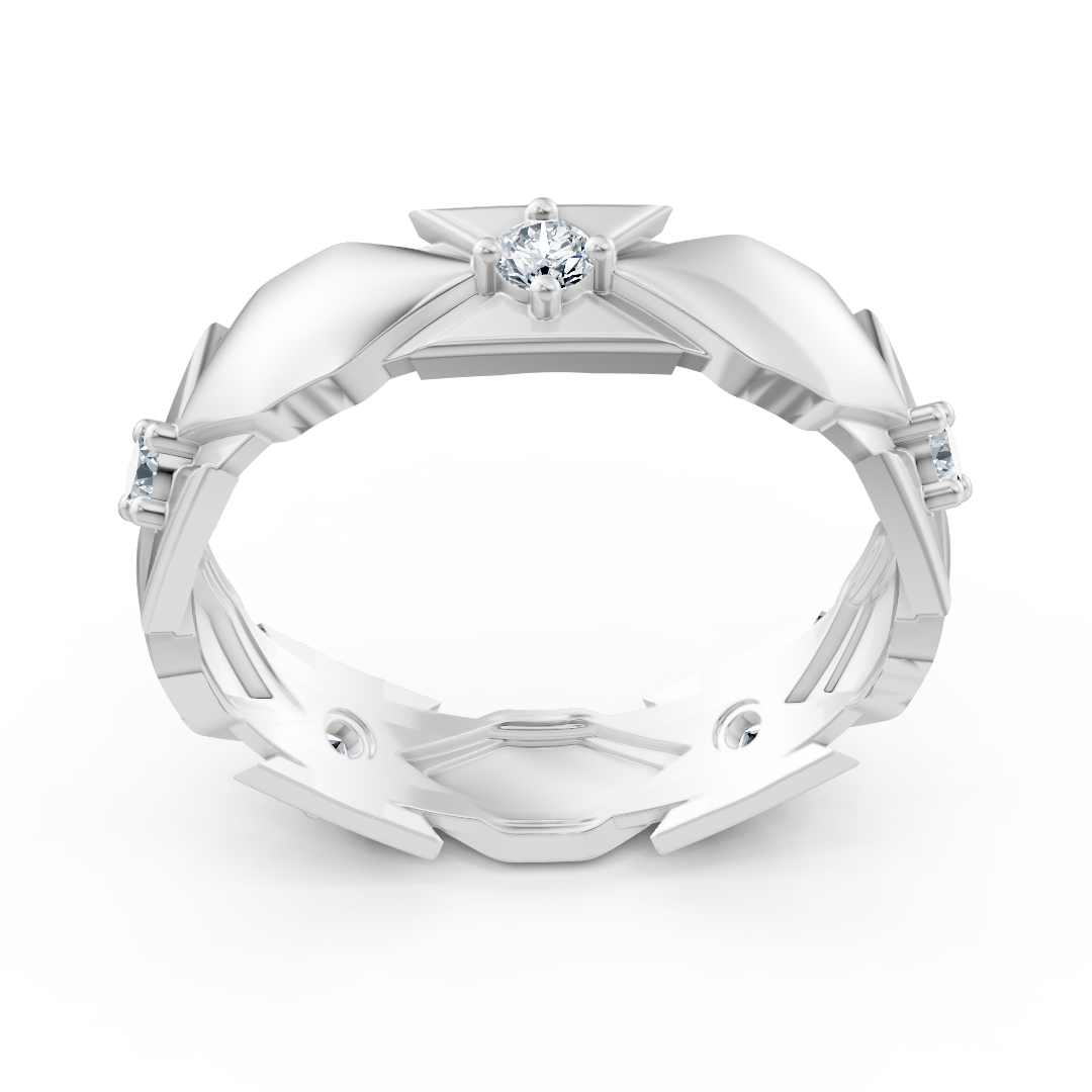 Exklusive Weißgold-Diamantring mit modernem Design