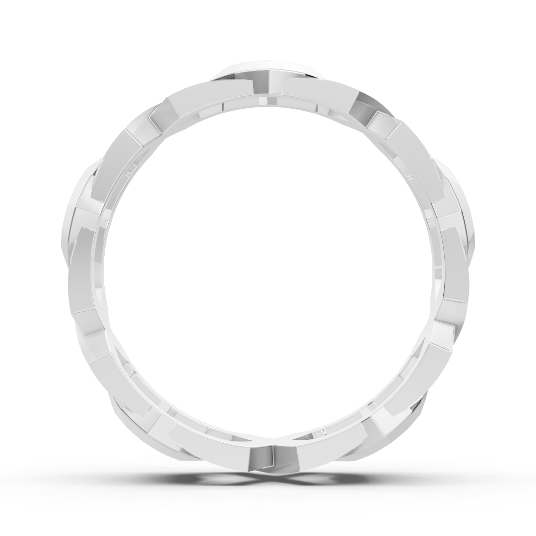 Bague exquise en or blanc et diamants – design géométrique