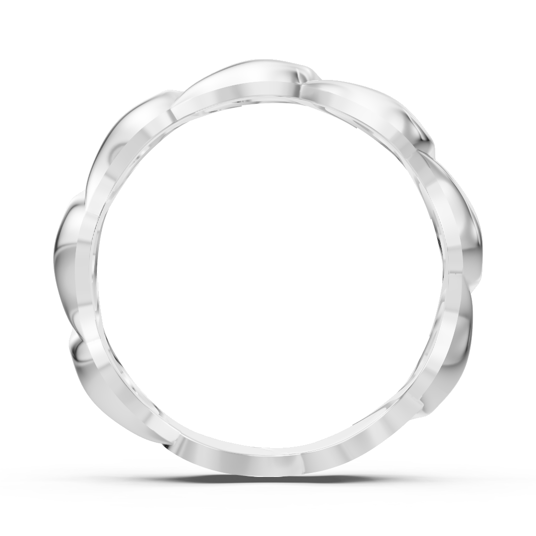 Eleganter Weißgold-Diamantring mit Wellenmuster
