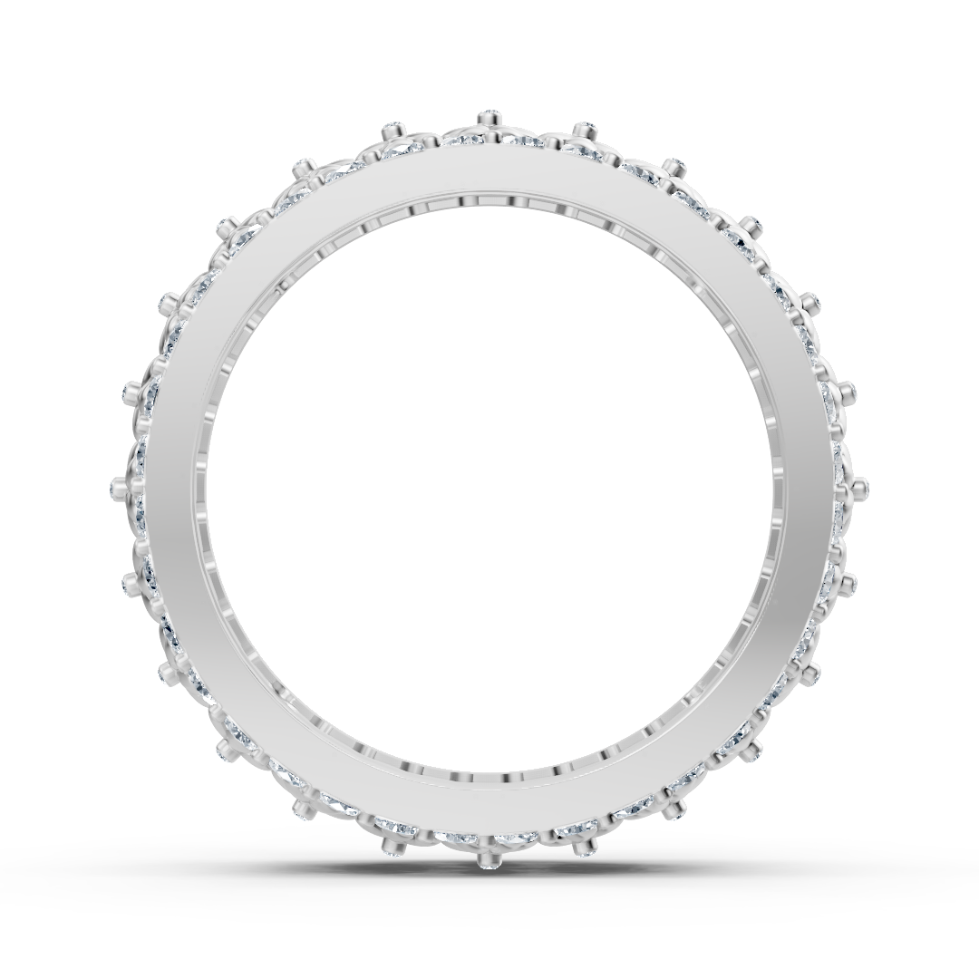 Bague exquise en or blanc 14 carats avec diamants et fleurs