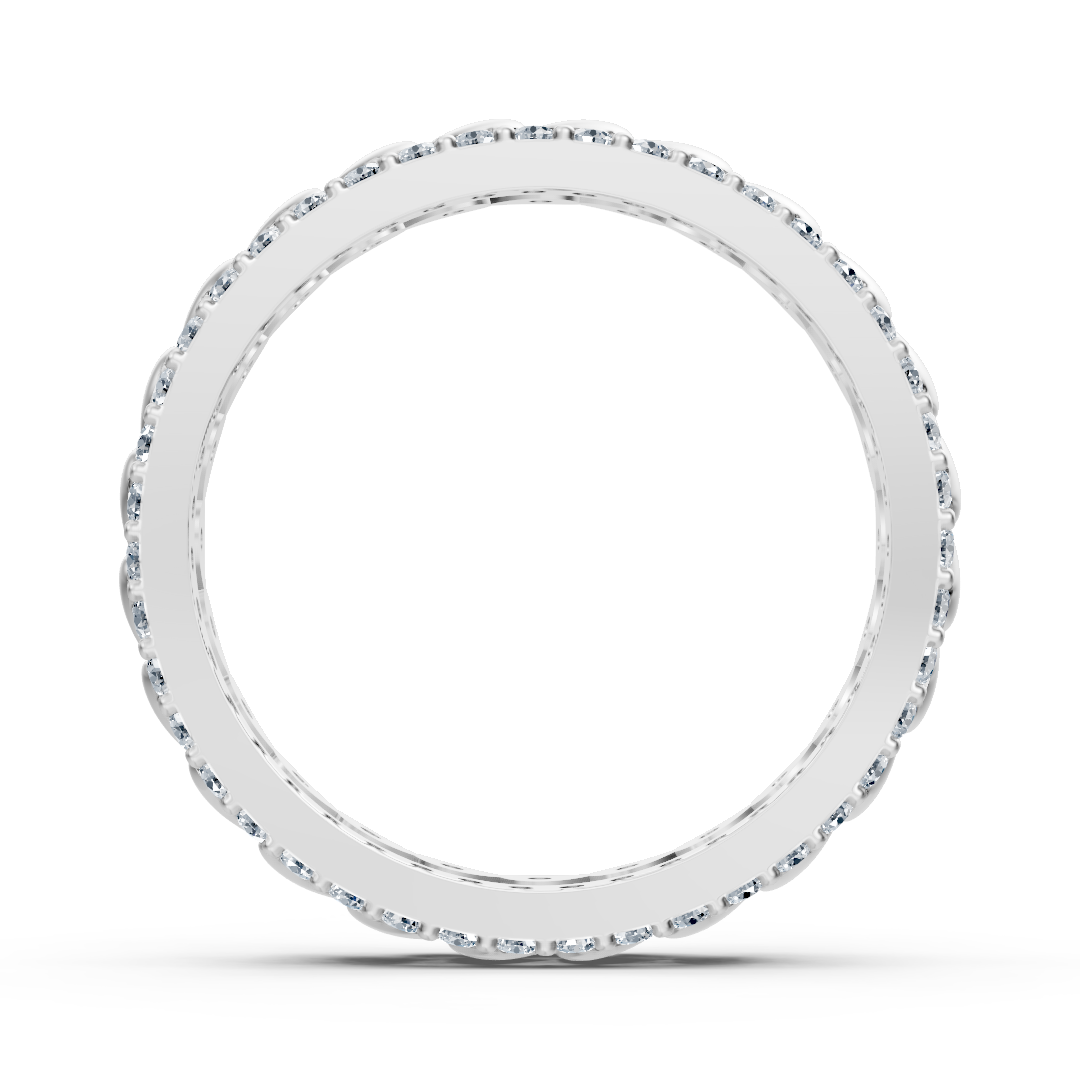 Bague multi-rangs en or blanc 14 carats et diamants - une délicate couronne florale pour votre main