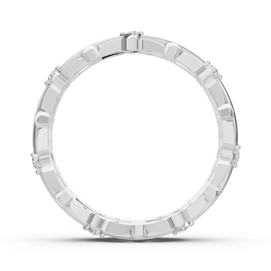 Bague en or blanc 14 carats avec diamants - une élégance intemporelle au quotidien