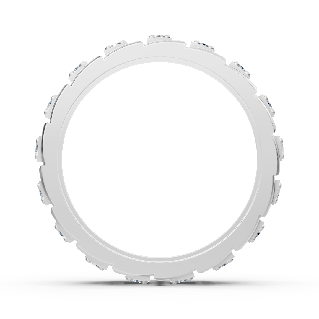 Bague en or blanc avec diamants et motif carré