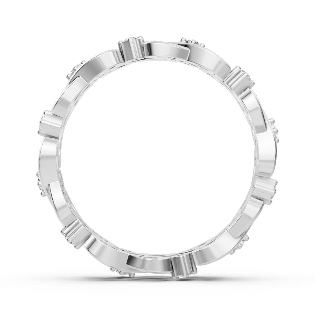 Bague en or blanc avec diamant et motif infini