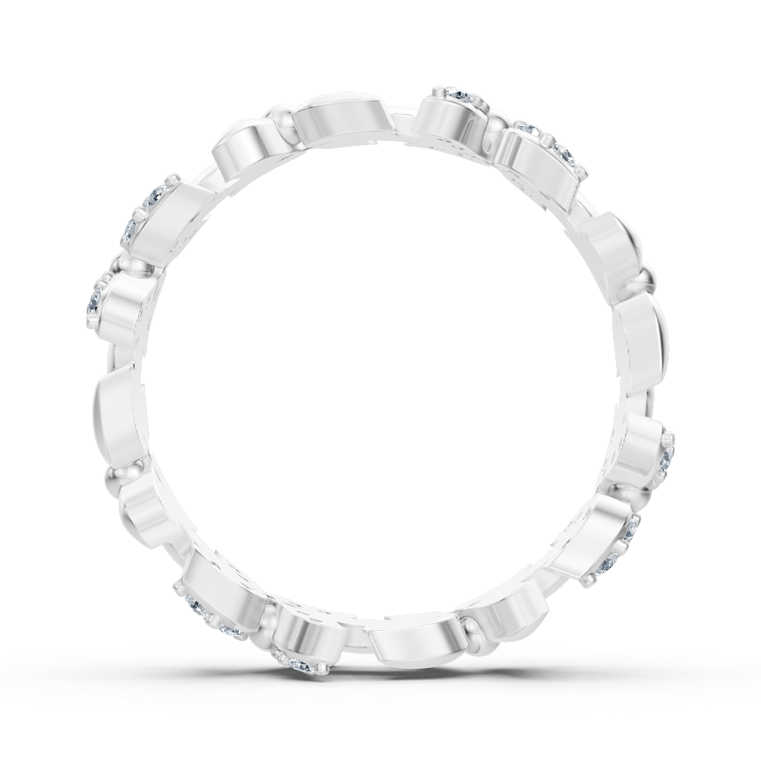 Bague scintillante en or blanc avec diamants – motif papillon