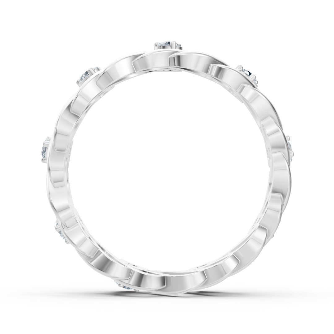 Bague en or blanc 14 carats avec diamants « Vague de grâce »