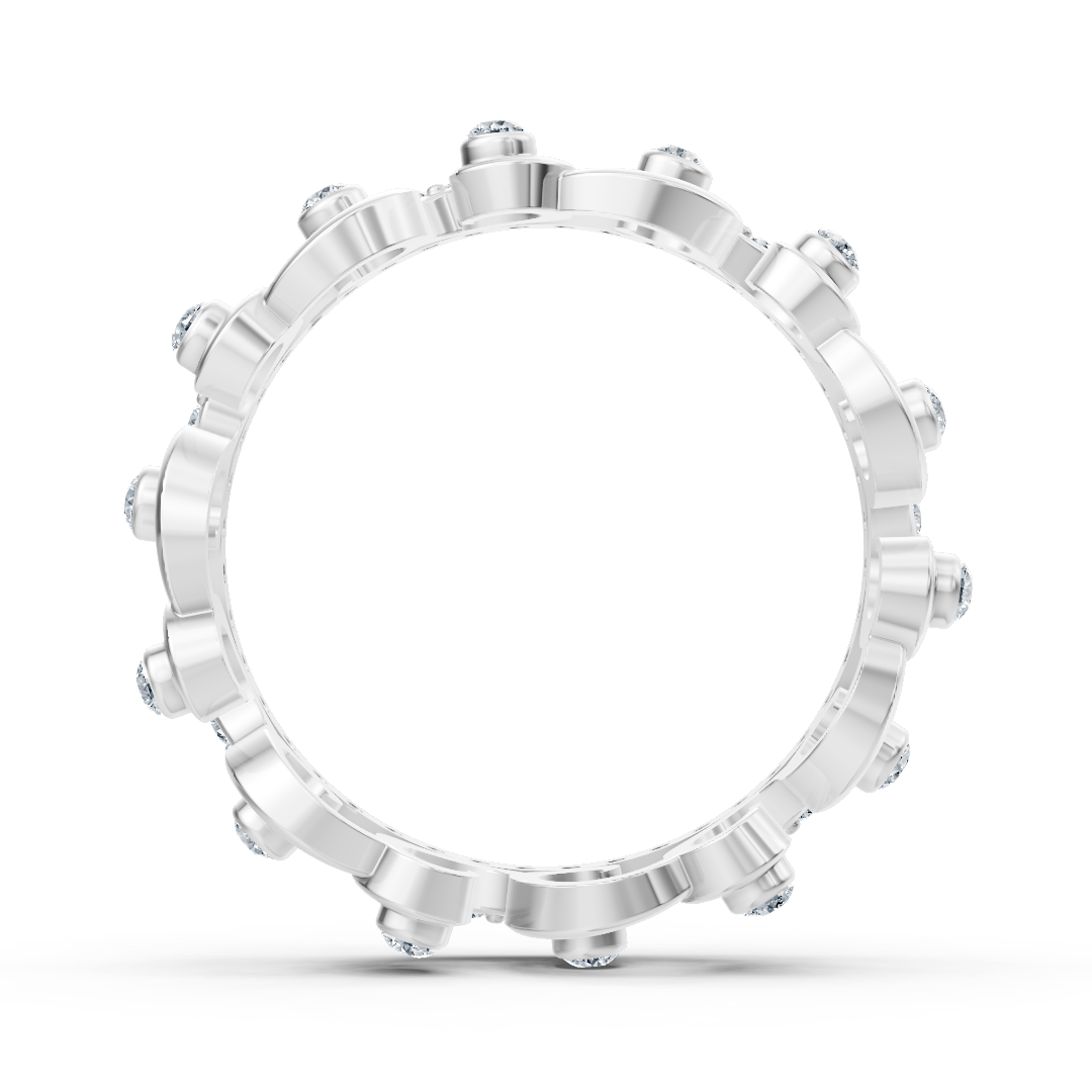 Bague couronne de princesse en or blanc 14 carats et diamants « Royal Grace »