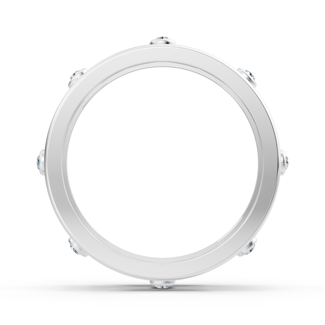 "Eleganter Weissgold-Ring mit Runddiamanten im Bezel-Design "