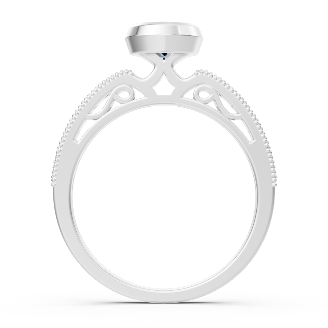 Classic solitaire diamond engagement ring in 14 carat white gold