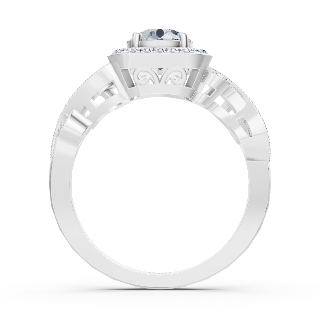 white gold vintage diamond engagement ring