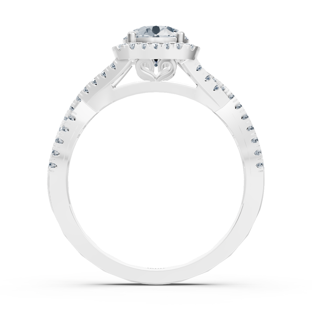 Bague de fiançailles Birgie Passion Halo en or blanc avec diamants