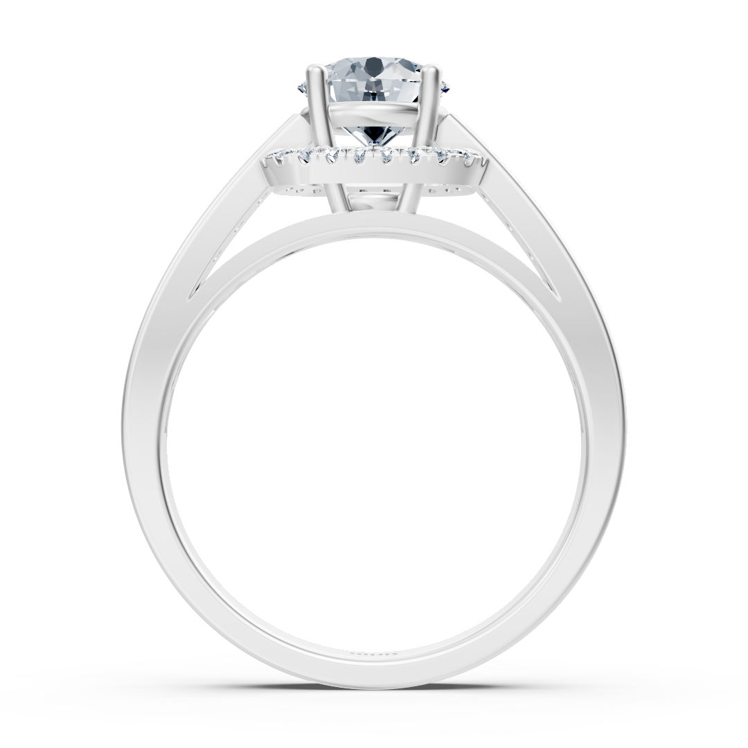 Bague élégante en or blanc avec diamants sur le côté