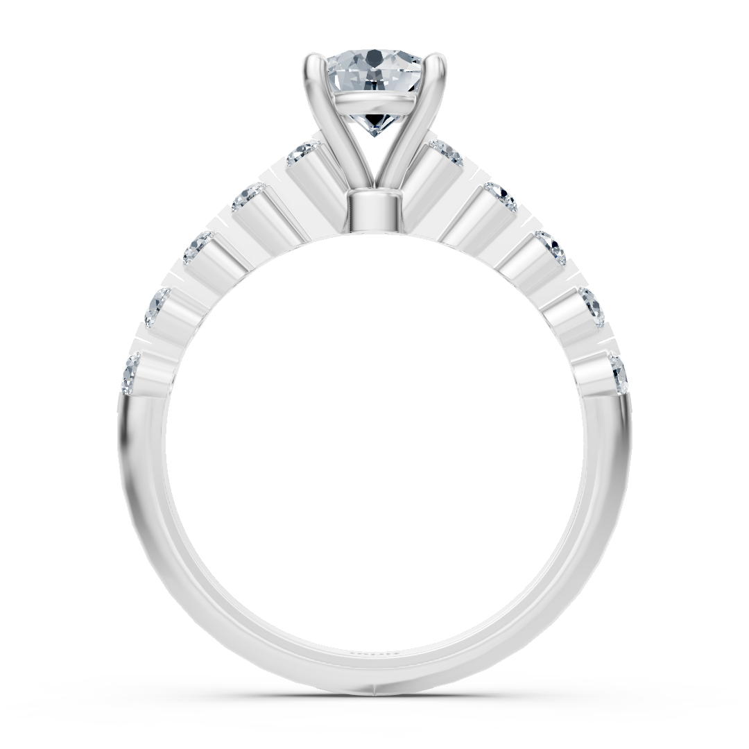 Halbe Eternity & Solitär Diamantring Weißgold