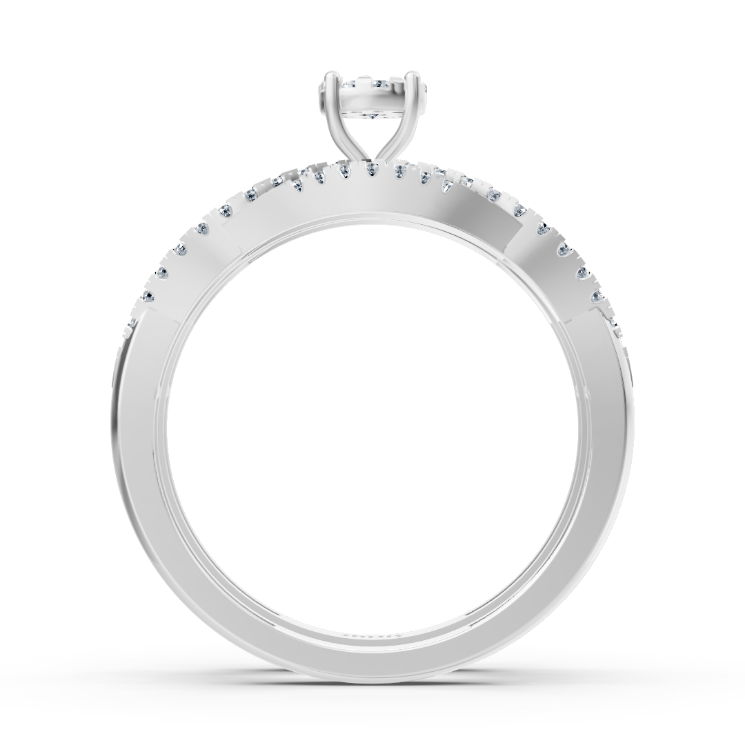 Bague de mariage en or blanc avec diamants