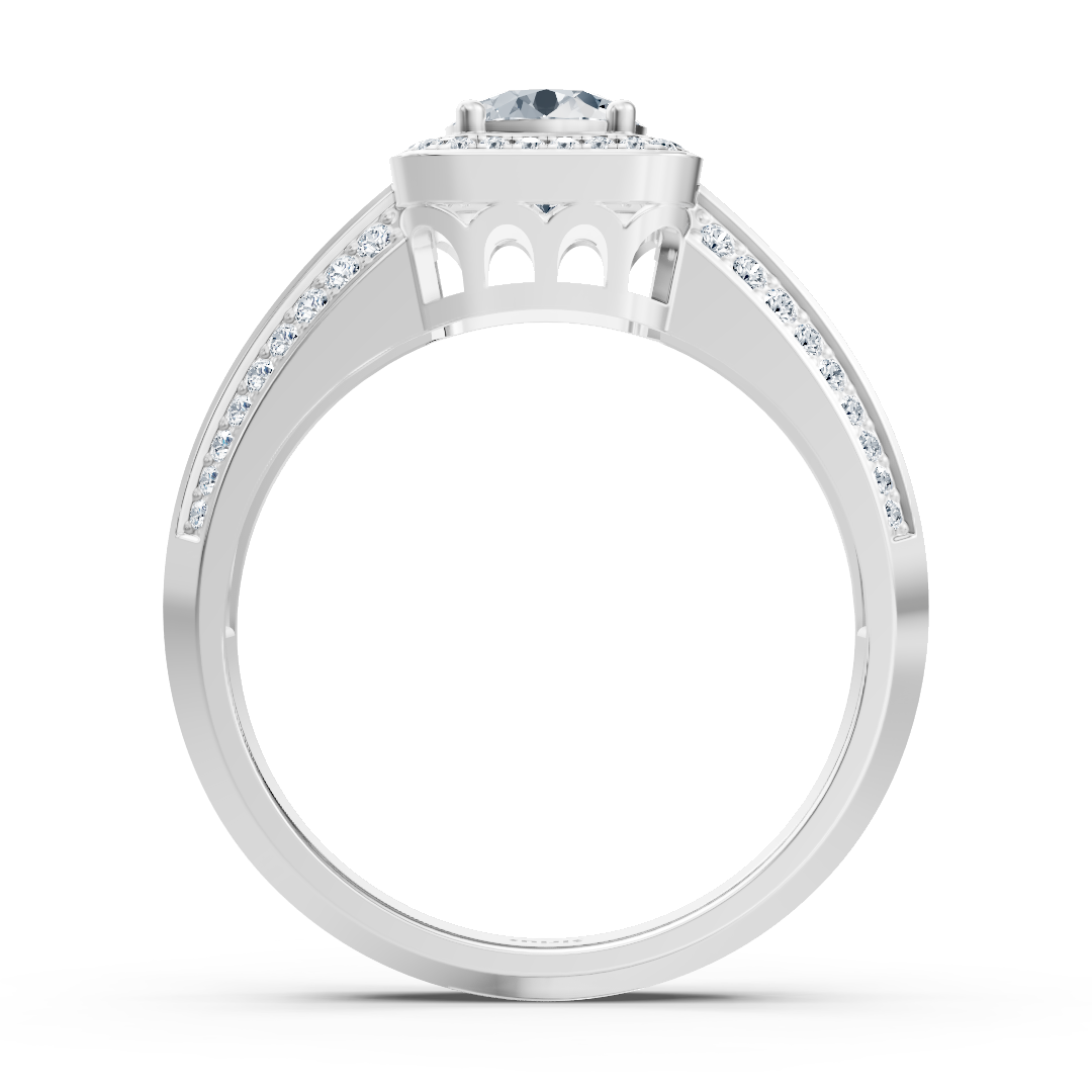 Bague en or blanc 14 carats avec diamant taille princesse de 1,41 carat