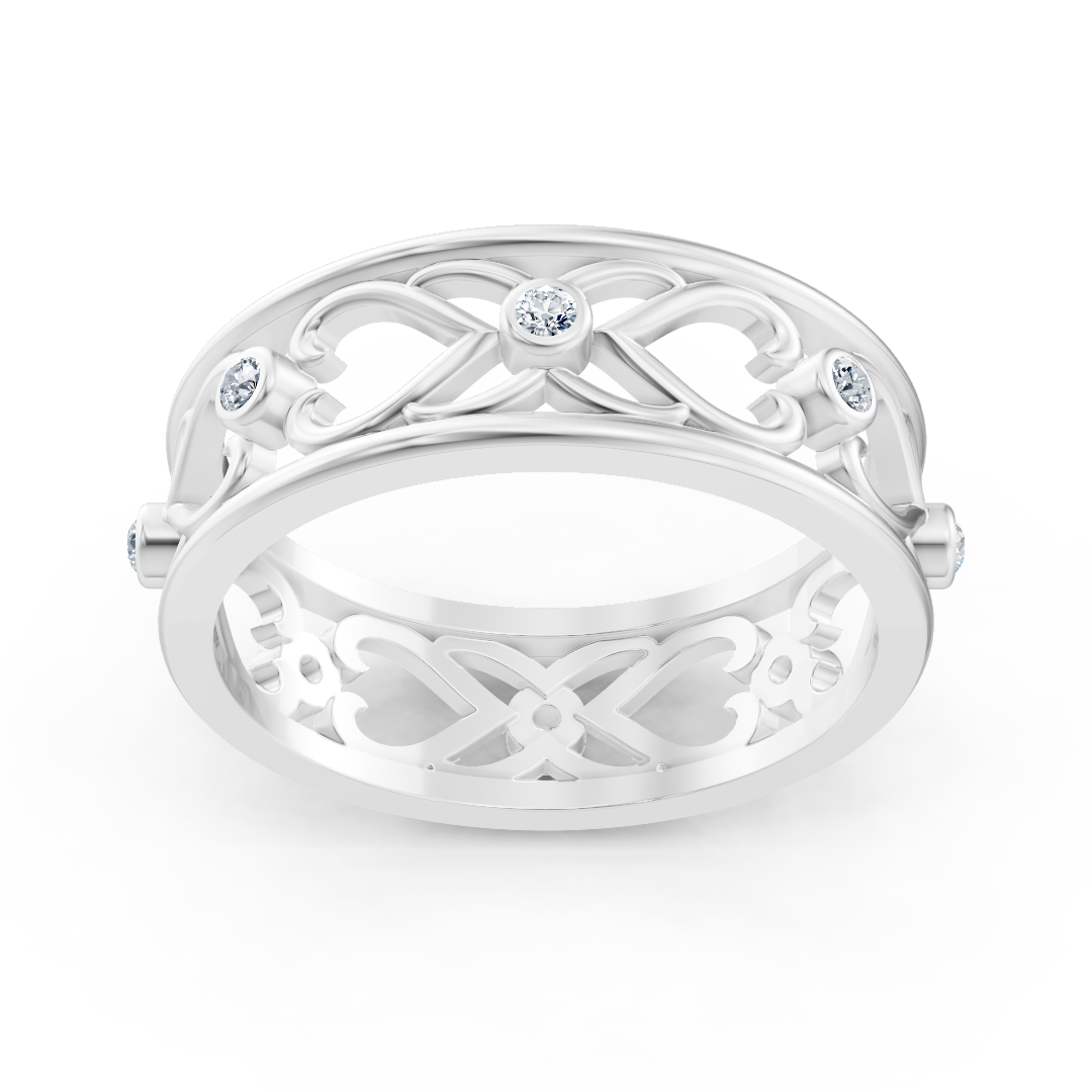 "Eleganter Weissgold-Ring mit Runddiamanten im Bezel-Design "