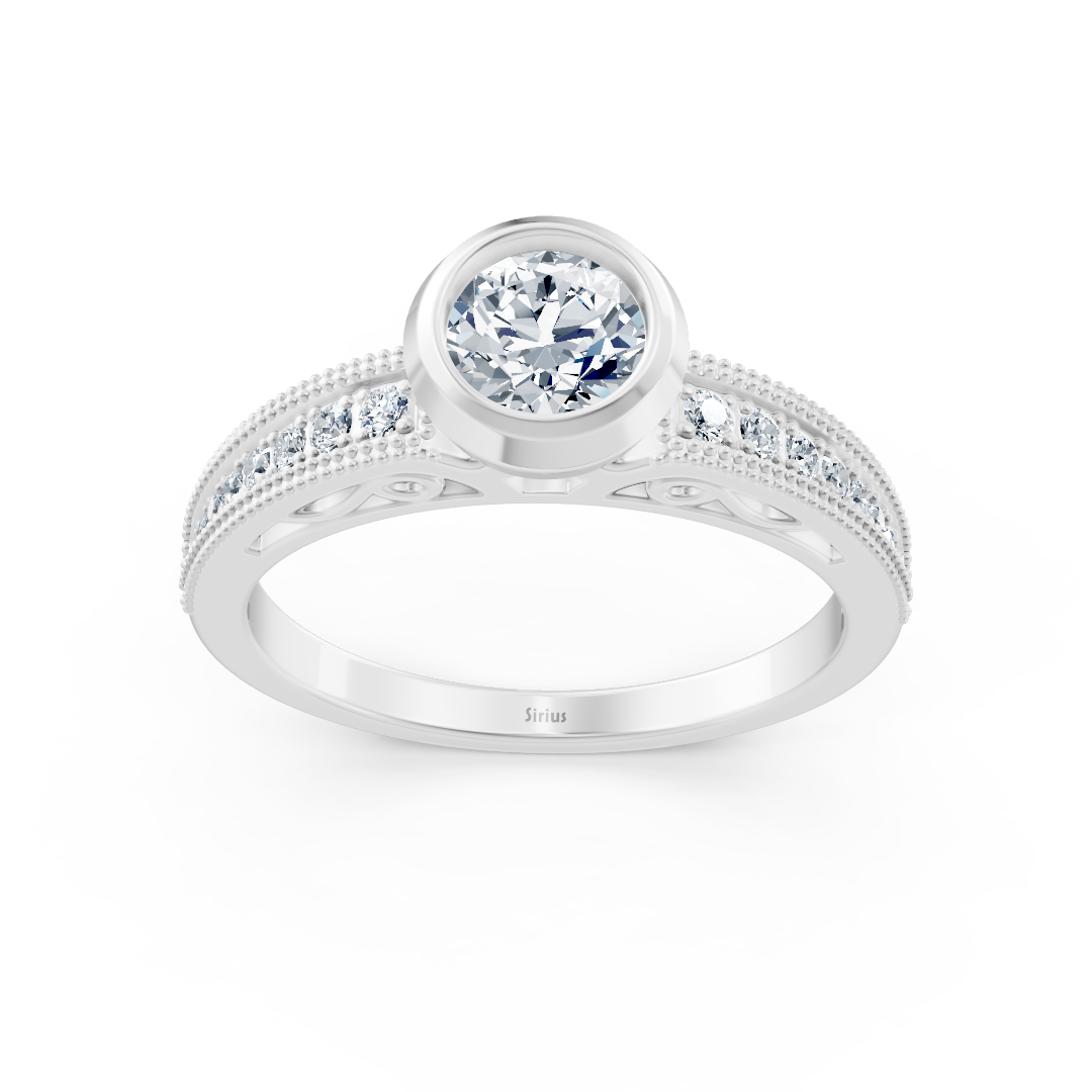 Classic solitaire diamond engagement ring in 14 carat white gold