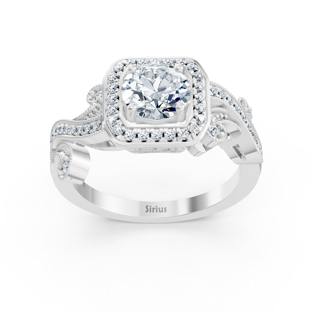 white gold vintage diamond engagement ring