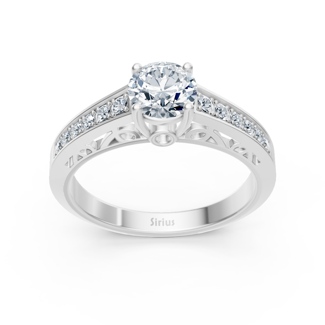 Birgie white gold channel-set round-cut diamond ring