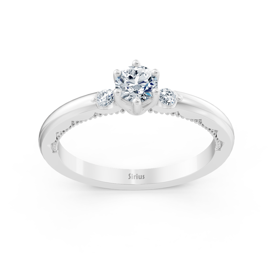 0.25 carat solitaire diamond accent ring in white gold