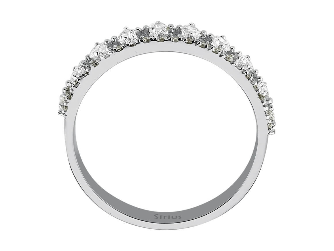 Birgie Diamant-Doppelreihen-Halbmemoire-Ring