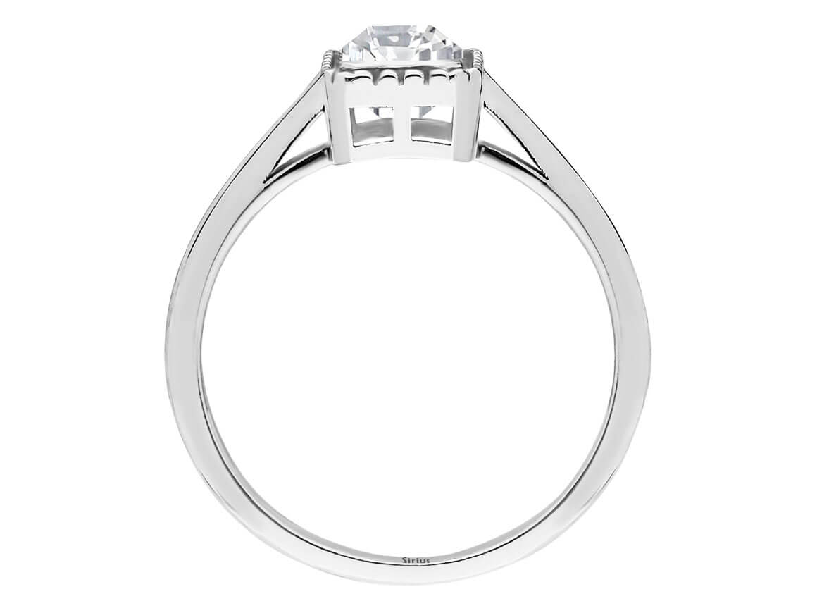 Birgie 0.73 Karat Weißer Saphir Ring im Smaragdschliff 14 Karat Gold