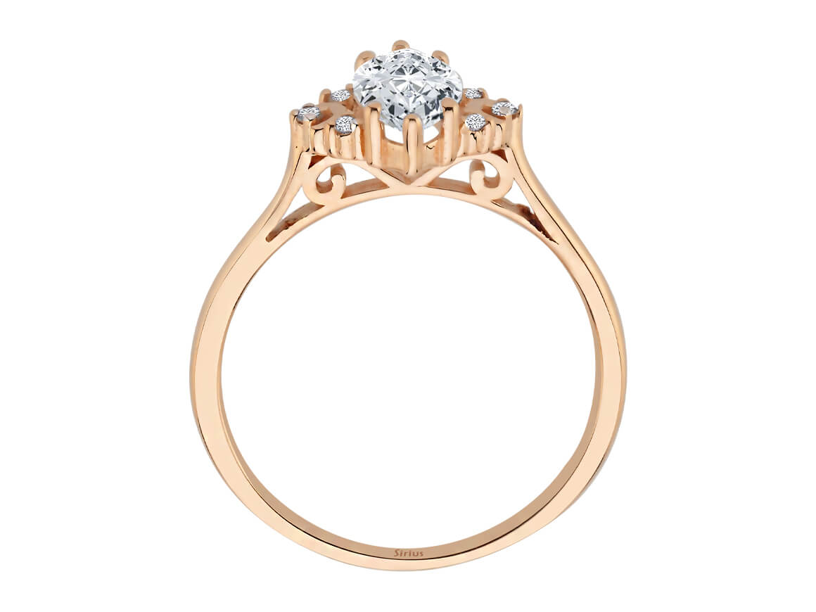 Birgie 0.06 Karat Diamant- und 1.50 Karat Weißer Topas Ring