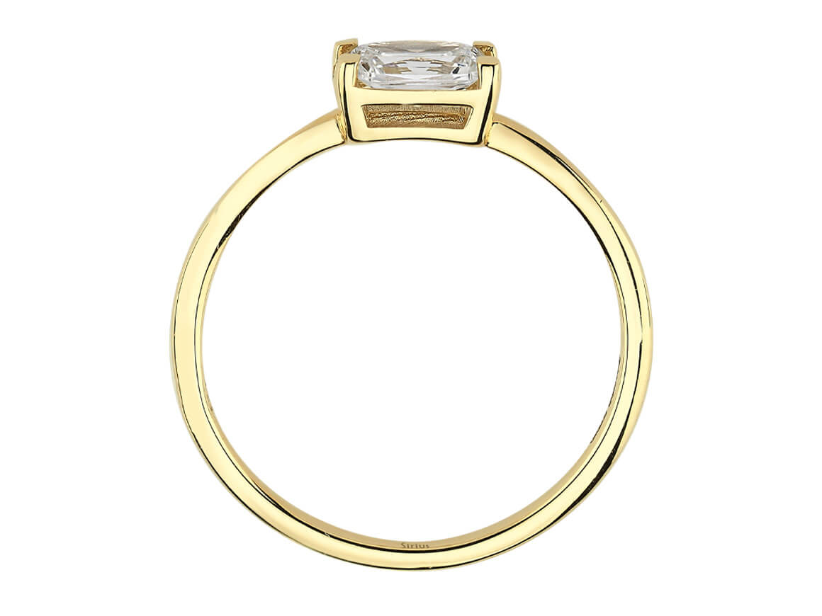 Birgie 1.02 Karat Oktagon Weißtopas Ring 14 Karat Gold