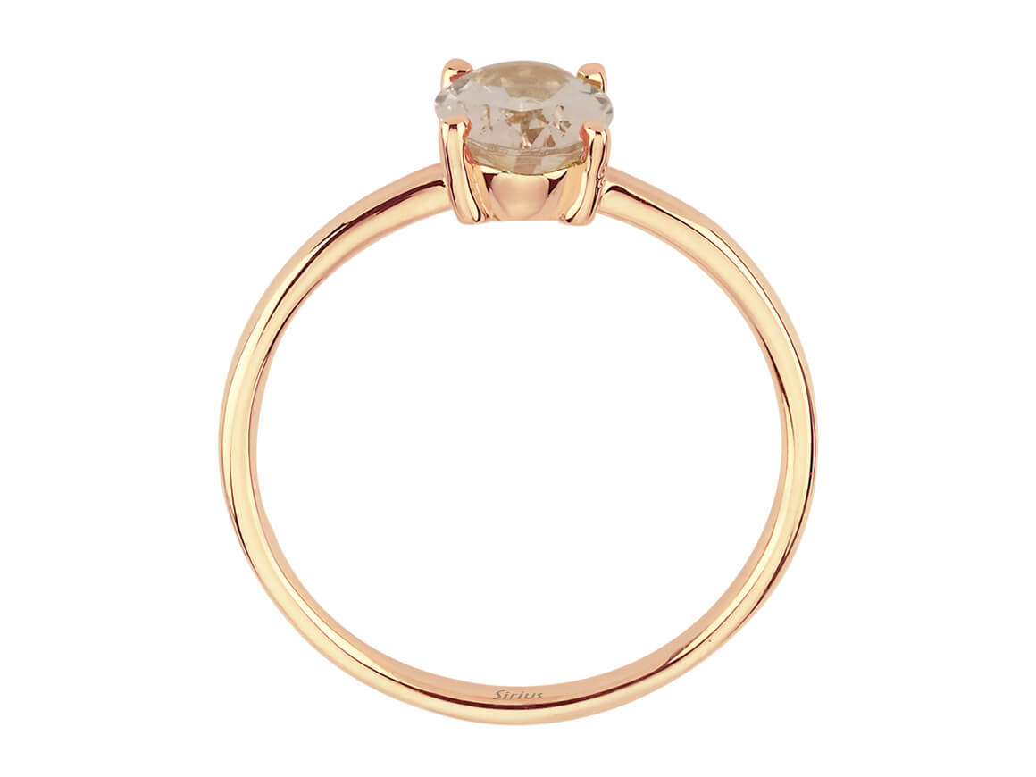 Birgie 1.00 Karat Ovaler Morganit Ring 8 Karat Gold