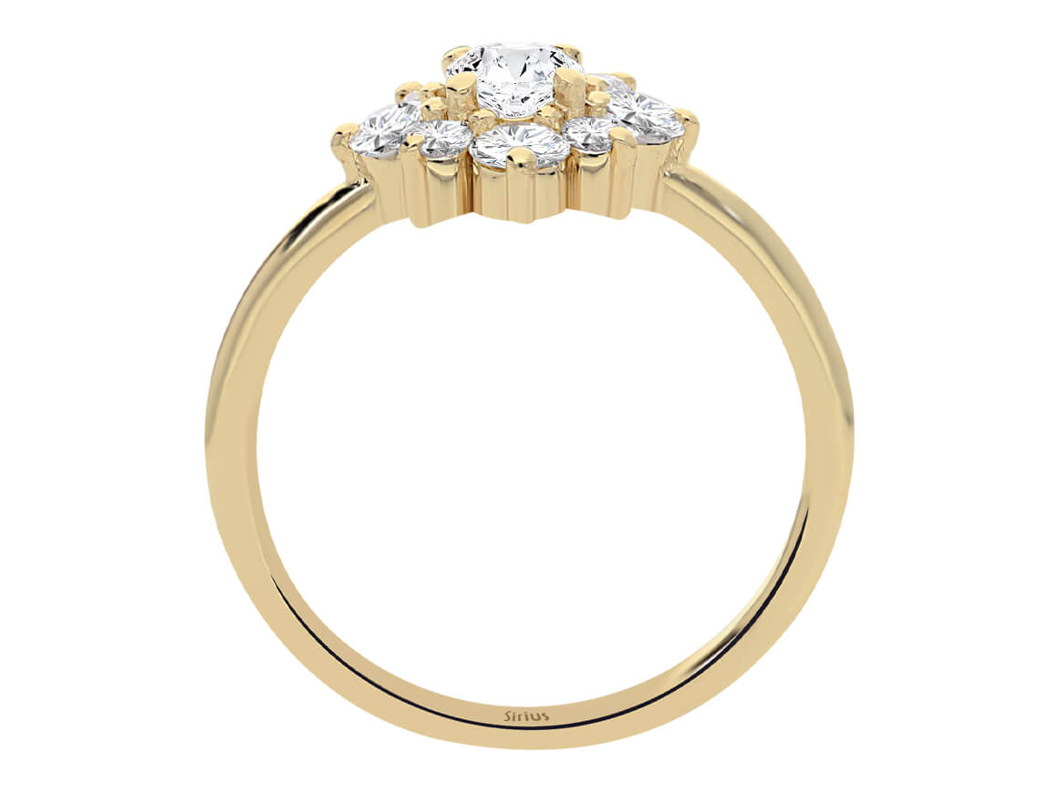Birgie 14K Gelbgold Diamantring im Blumen-Design