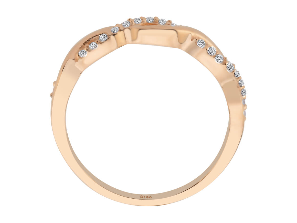 Birgie Diamant-Halbmemoire-Ring im verdrehten Design