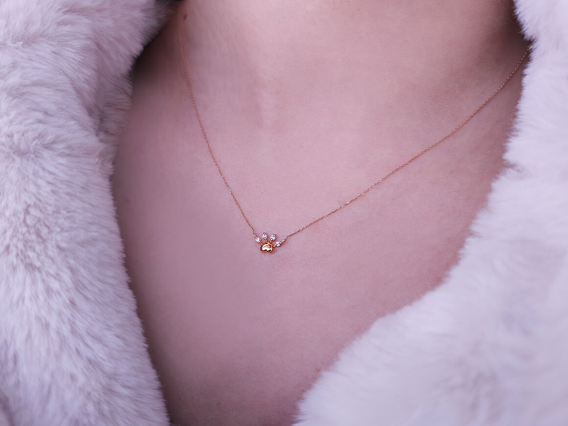 Birgie 14K Roségold Ring mit Diamanten Pfote