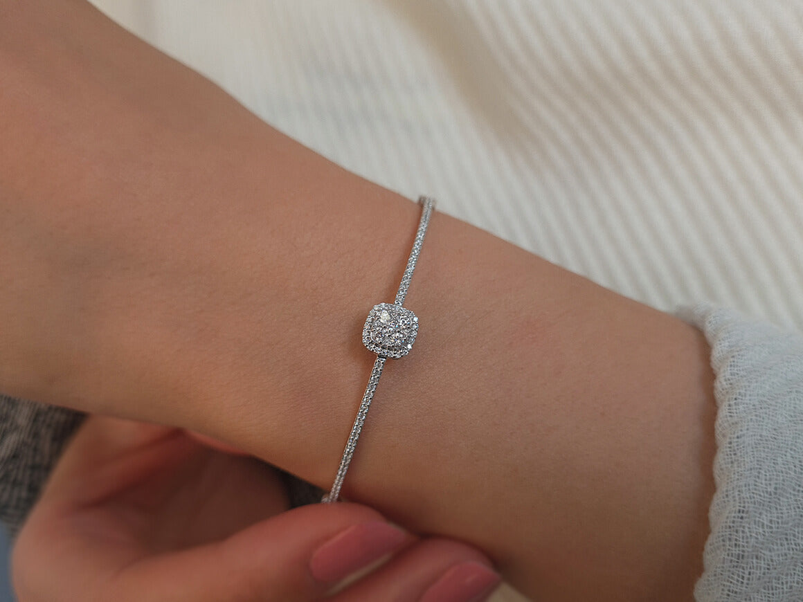 Funkelndes Diamant Armband im Pavé-Stil mit runden Diamanten, 0.40 Karat, 14K Gold