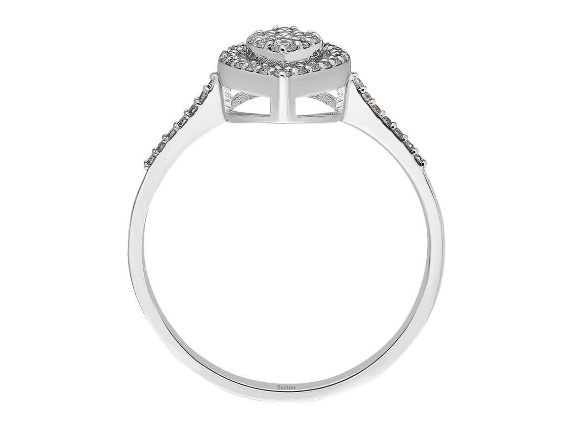 Birgie Tropfenförmiger Diamant-Halo-Ring