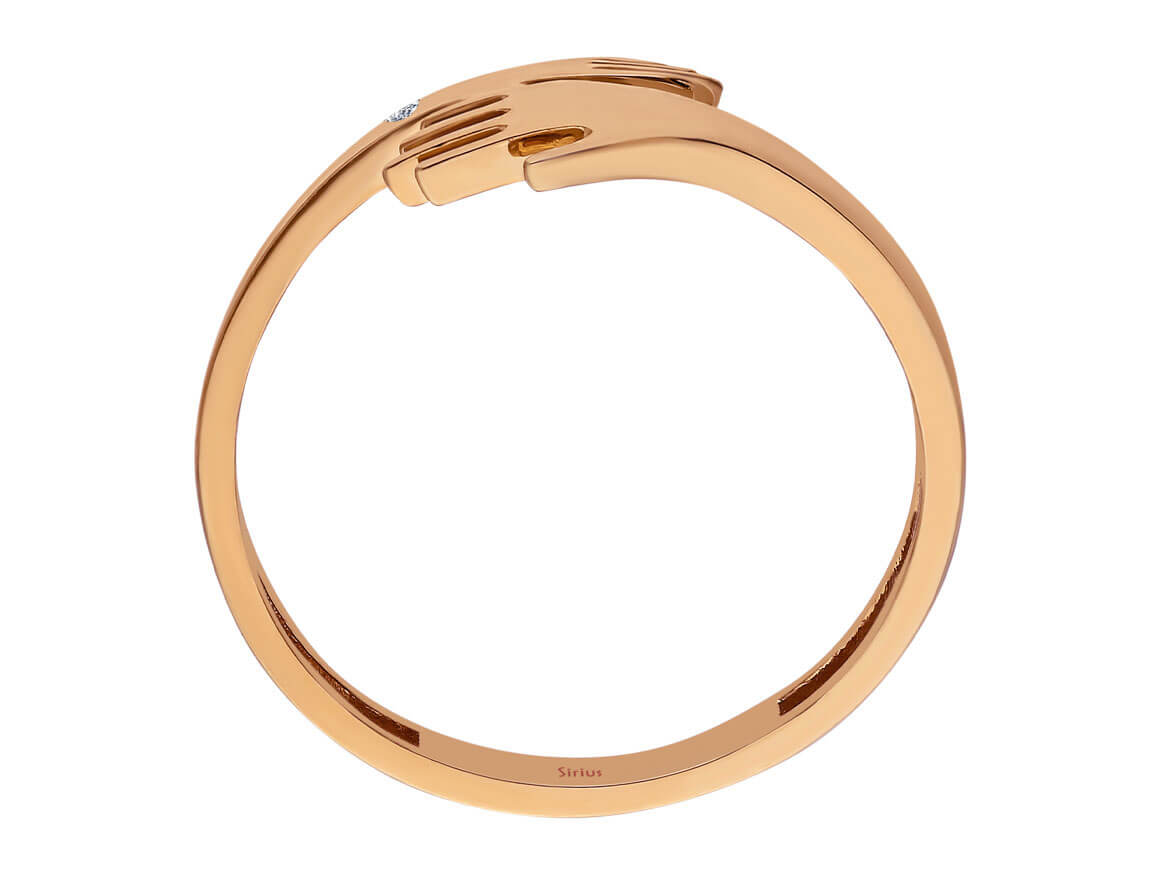 Birgie 0.01 Karat Diamant Umarmende Hände Ring 14 Karat Gold